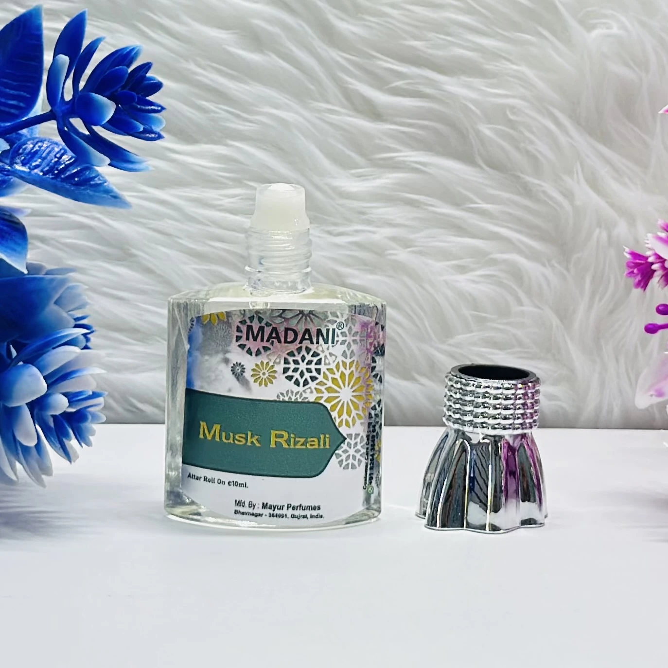 Madani Musk Rizali Attar Roll-On, an alcohol-free perfume oil for men and women.