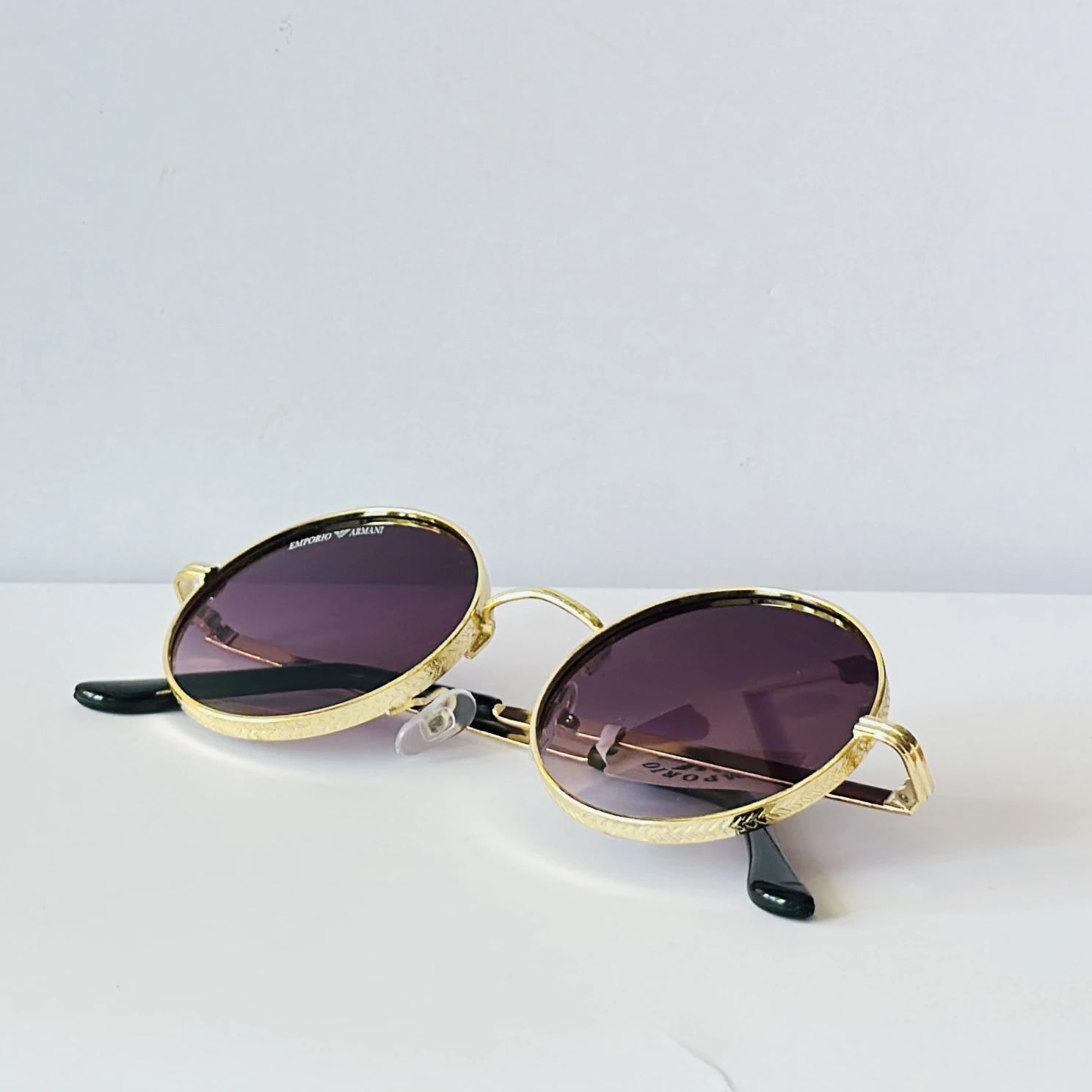 Emporio Armani round metal frame sunglasses