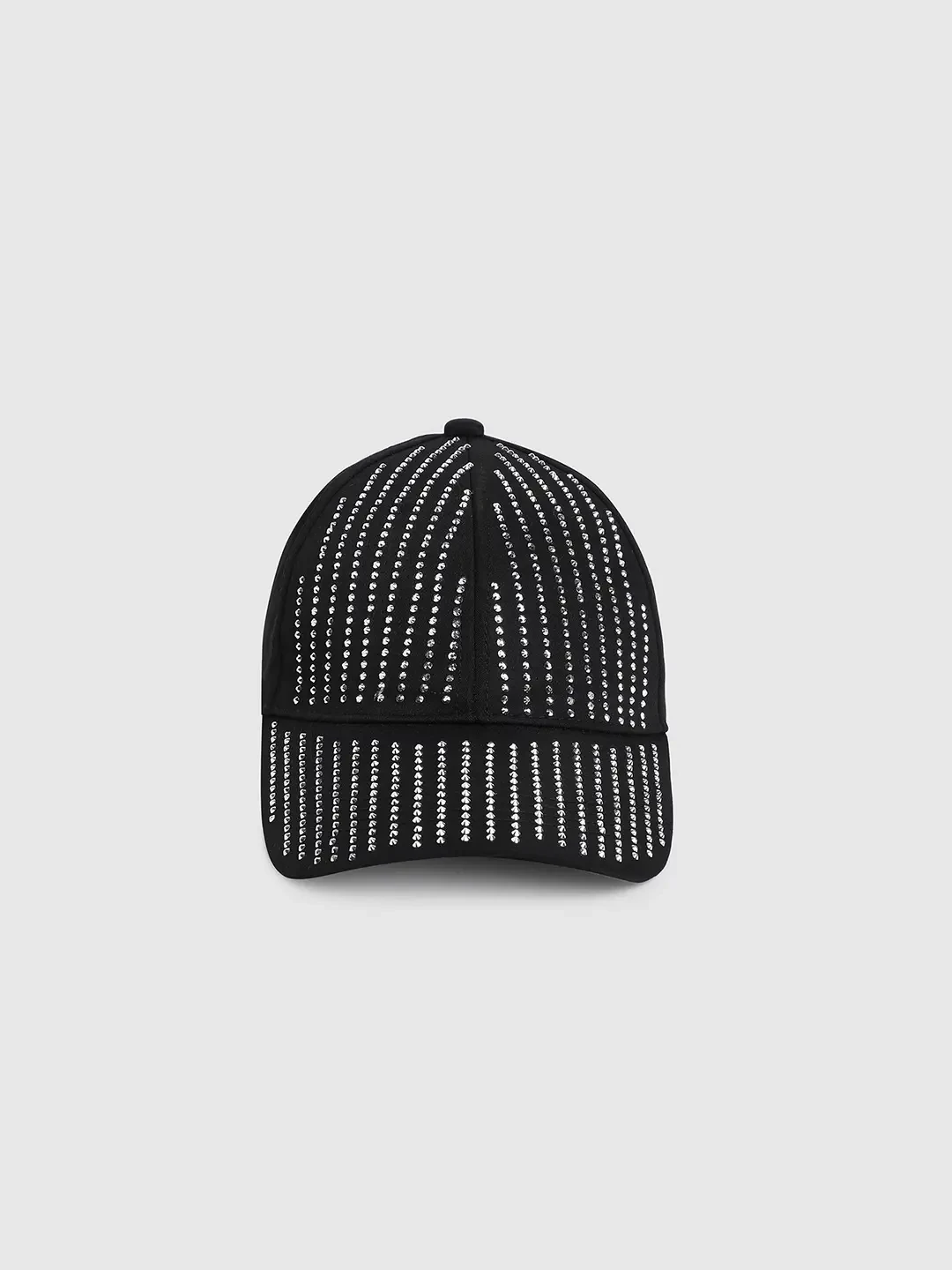 Black embellished baseball cap