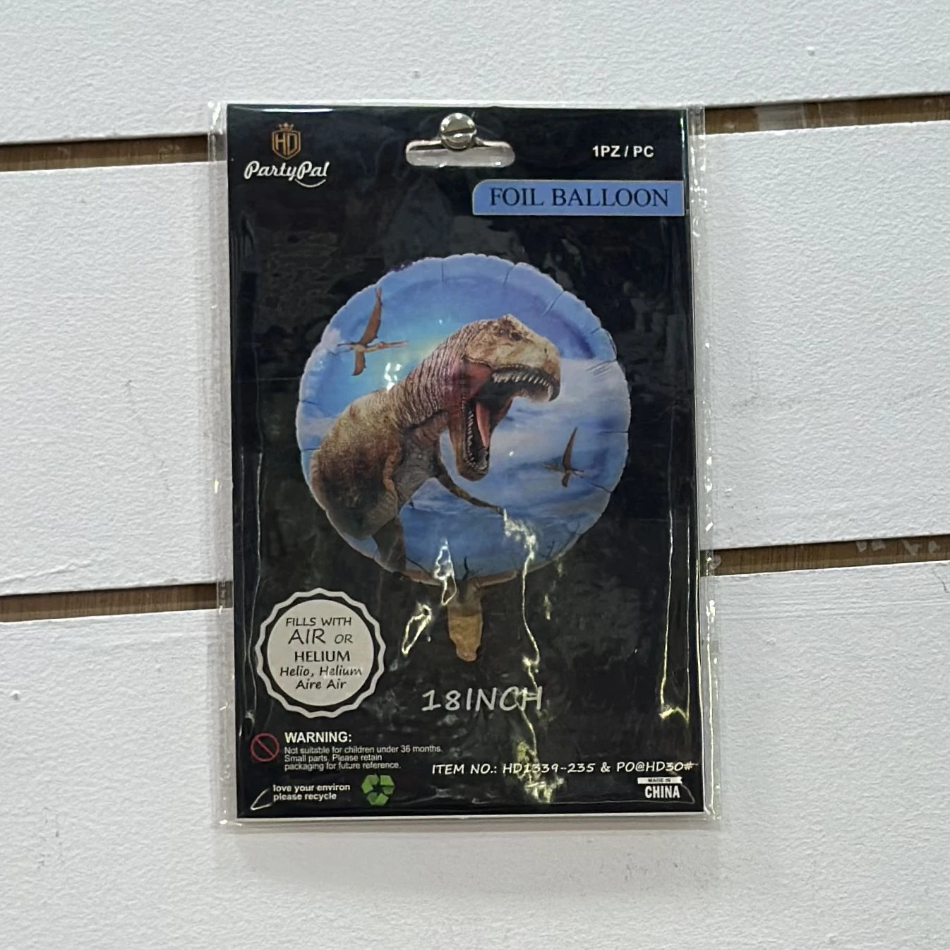 PartyPal  dinosaur-themed foil balloon.