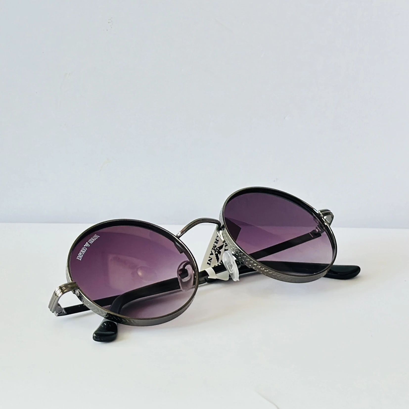 Emporio Armani round metal frame sunglasses