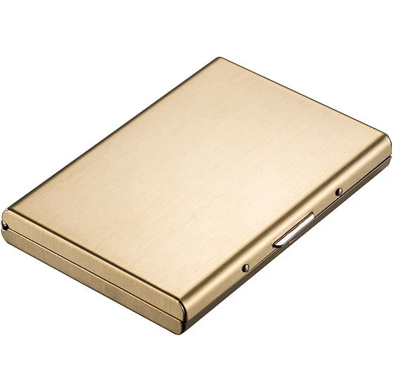 Gold tone metal RFID-blocking credit card holder