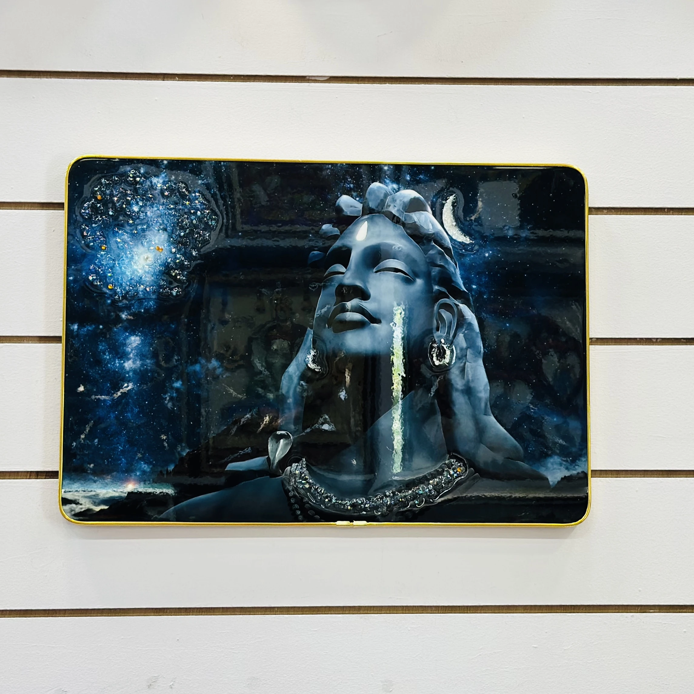 Wall painting of the Adiyogi Shiva statue. (SKU-3AW942)