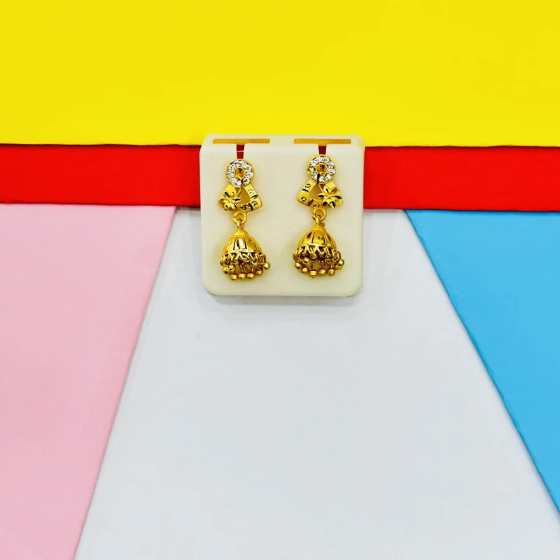 elegant gold-plated jhumka earrings