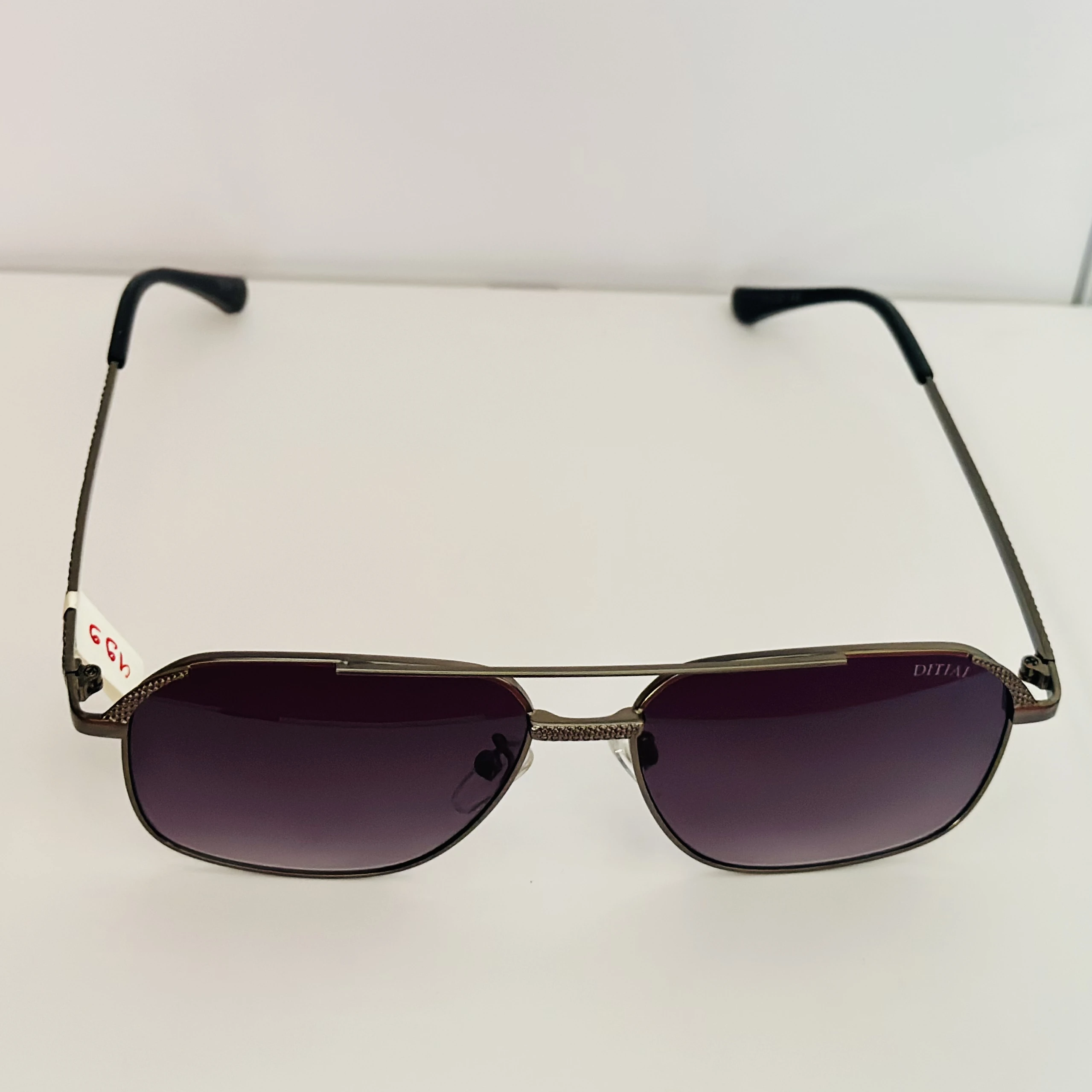 Vincent Chase by Lenskart grey square metal aviator sunglasses