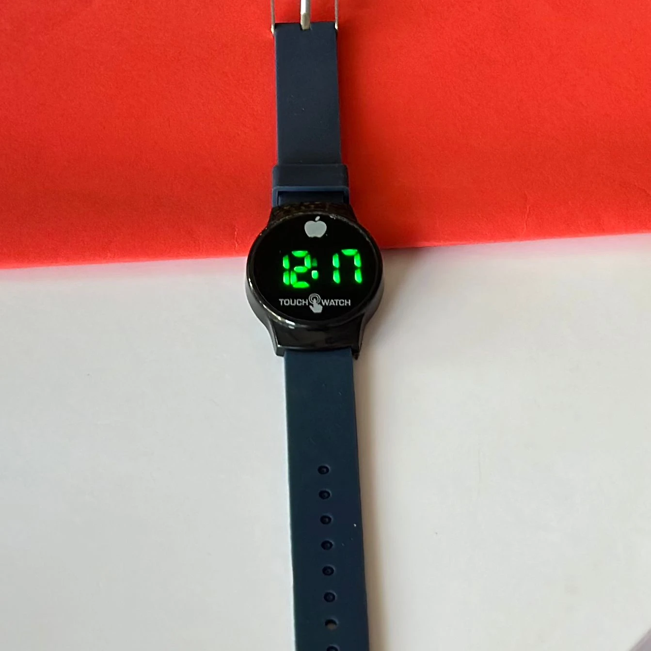 Digital watch with a silicone strap