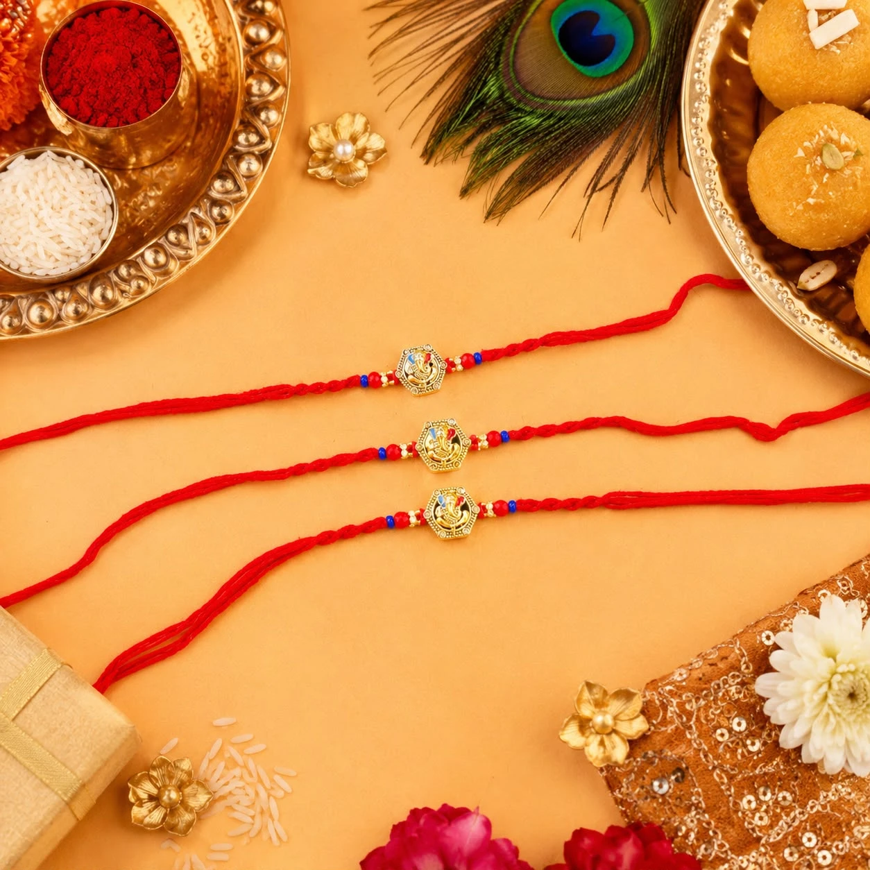Traditional Raksha Bandhan bracelets,