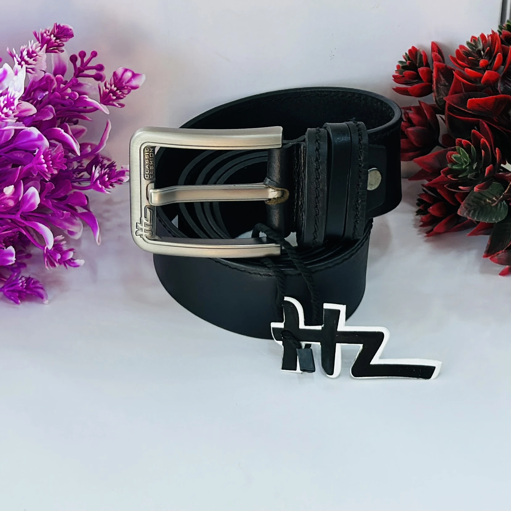 Casual Black Artificial Leather Belt