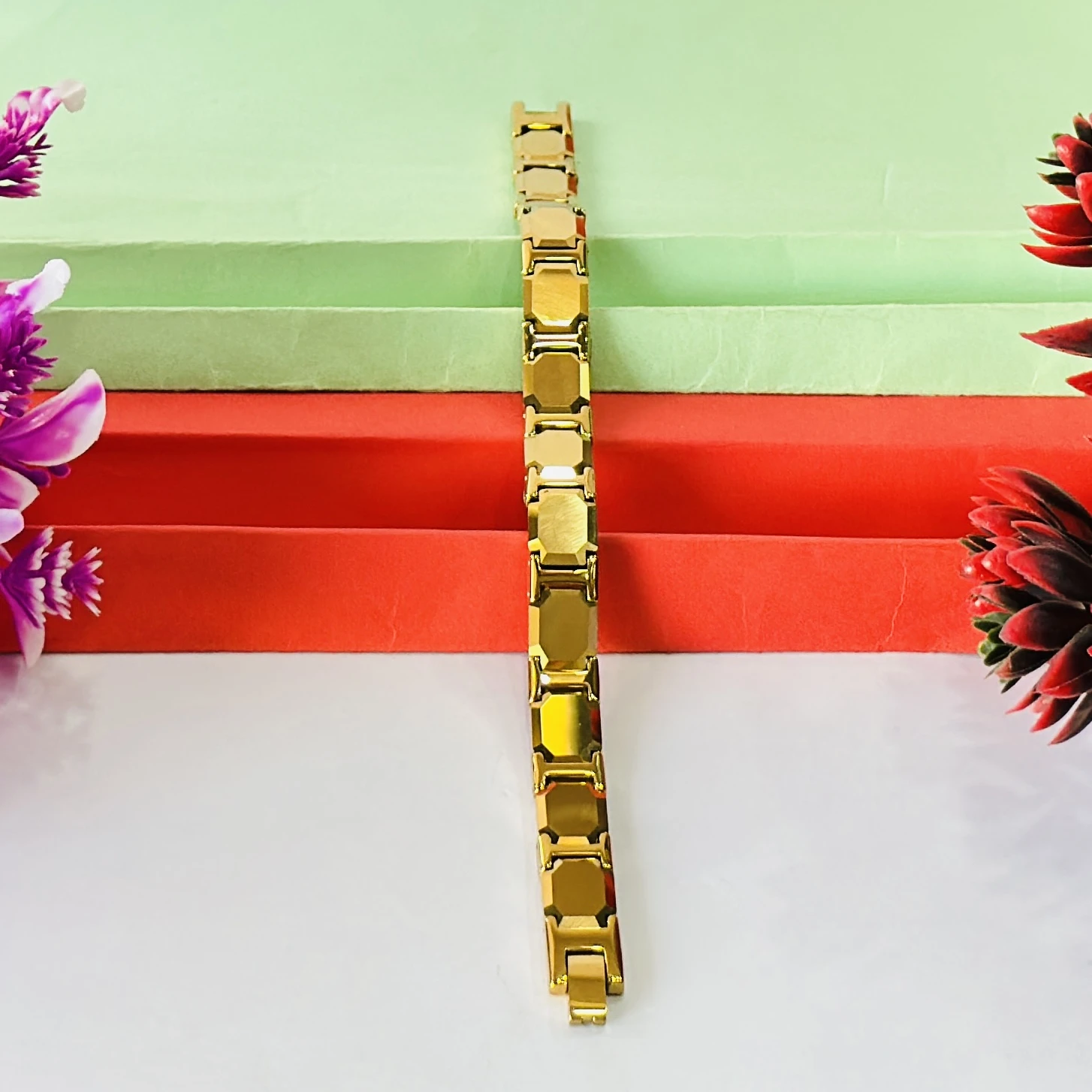 Gold tone tungsten energy bracelet