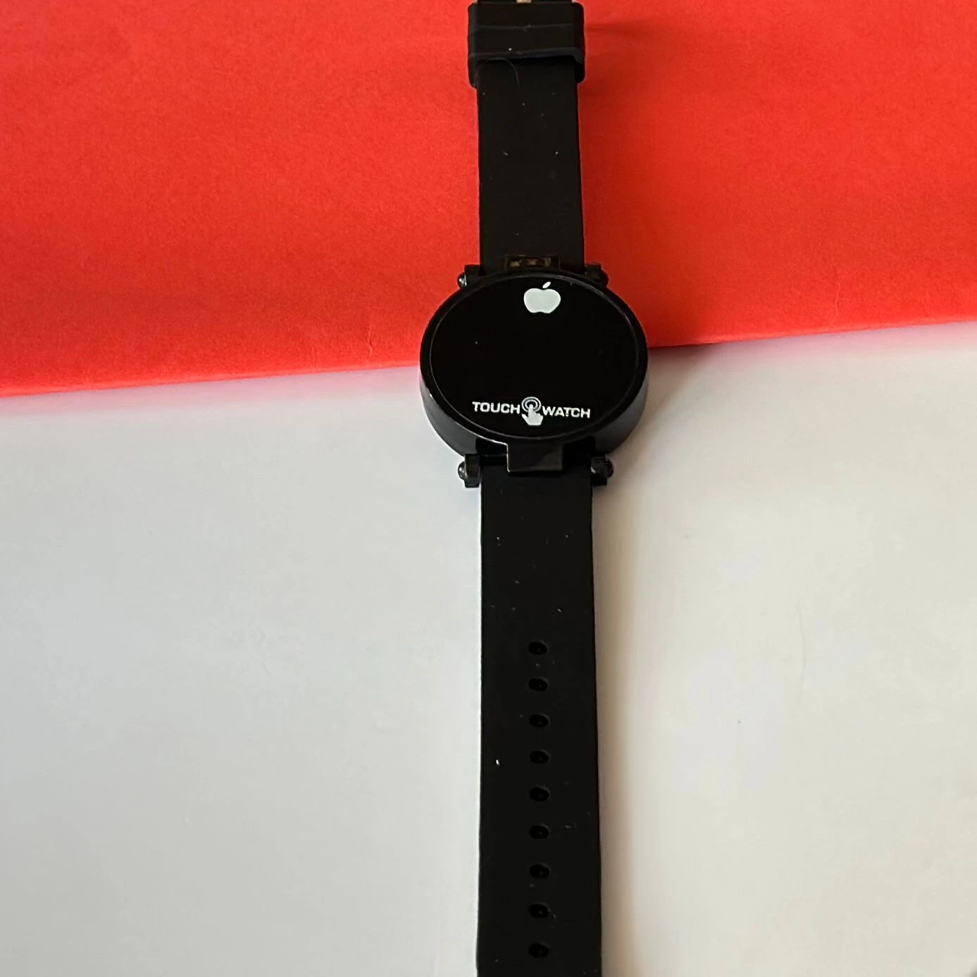 Digital watch with a silicone strap