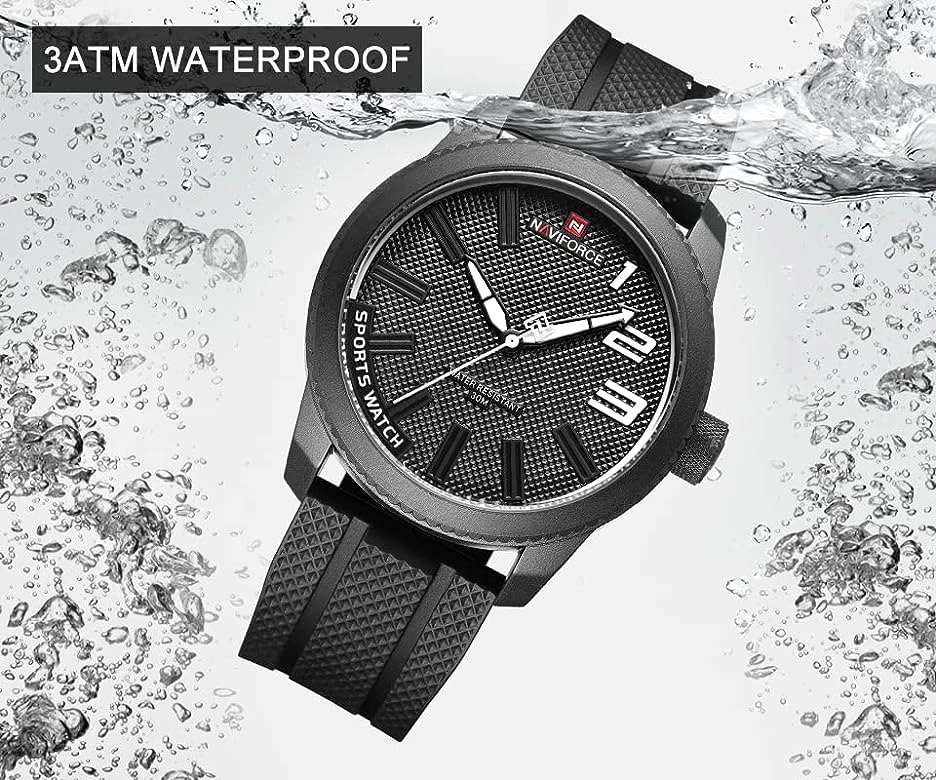 Sport watch with a silicone band and a quartz movement.
