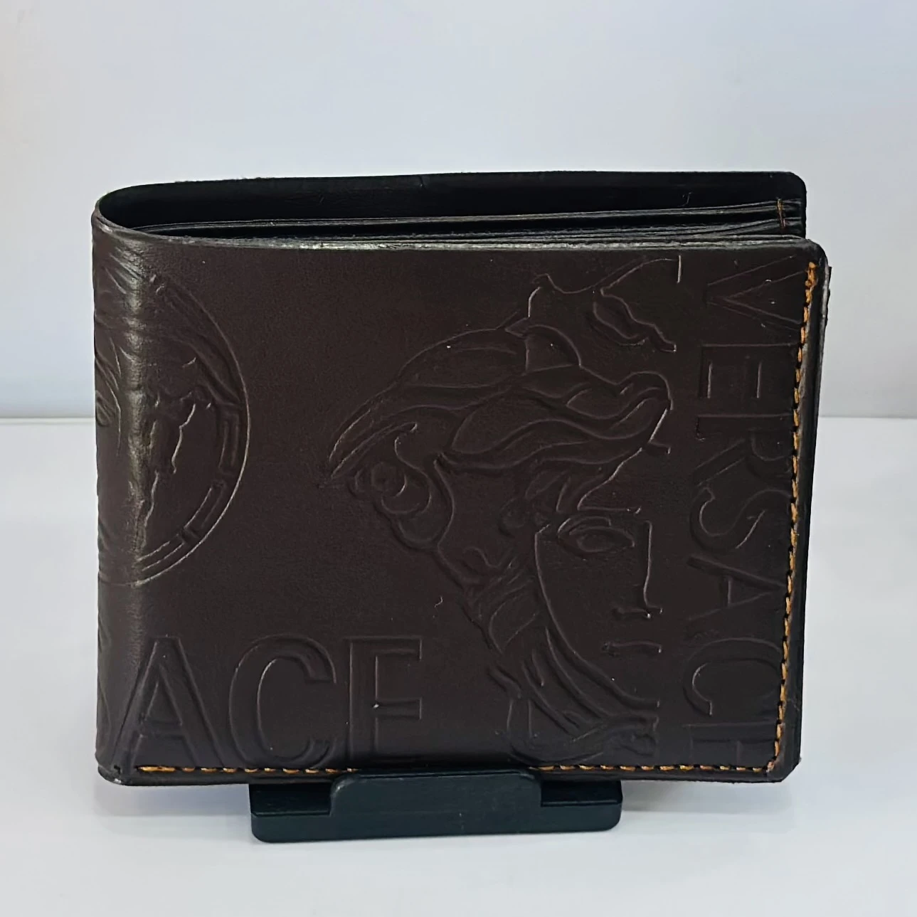 Versace men's artificial leather bifold wallet