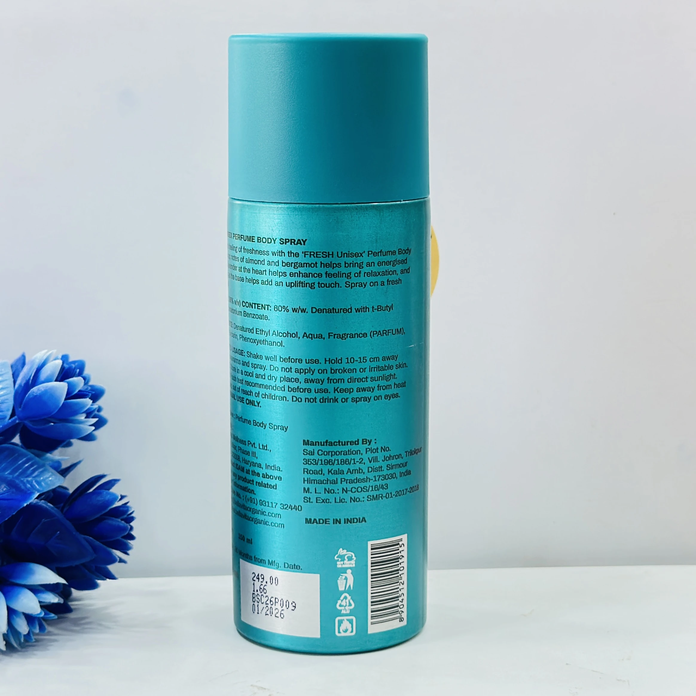 Bella Vita Luxury Fresh Unisex Perfume Body Spray.