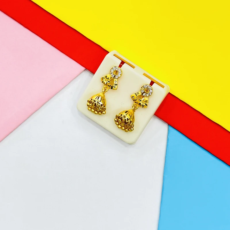 elegant gold-plated jhumka earrings