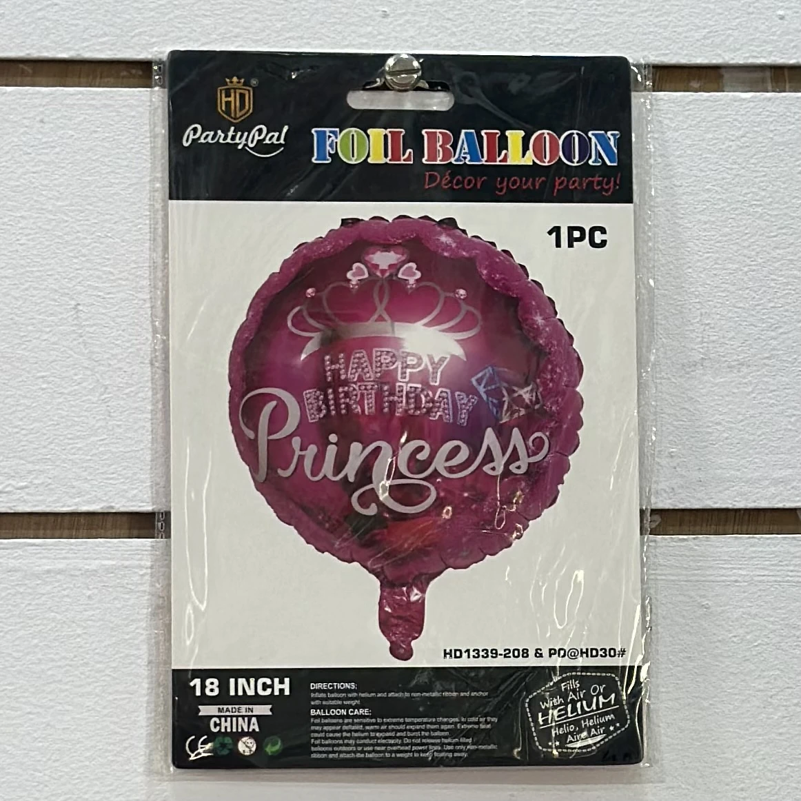 Happy Birthday Princess" foil balloon by PartyPal.