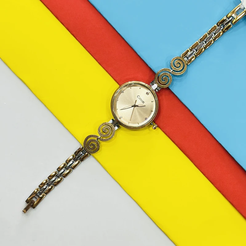 women's gold-tone analog wristwatch