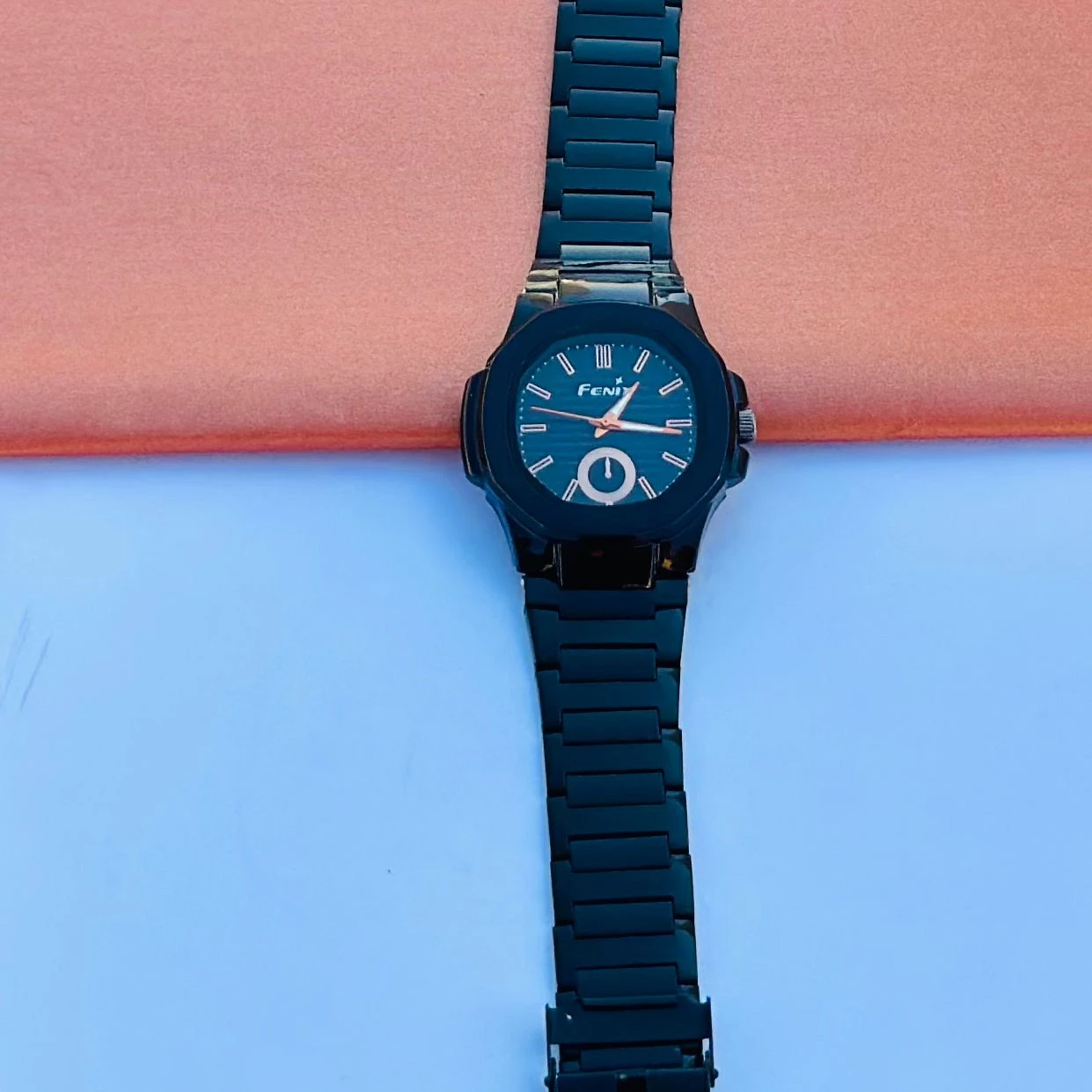 French Connection Black Dial Analog Watch Mens-