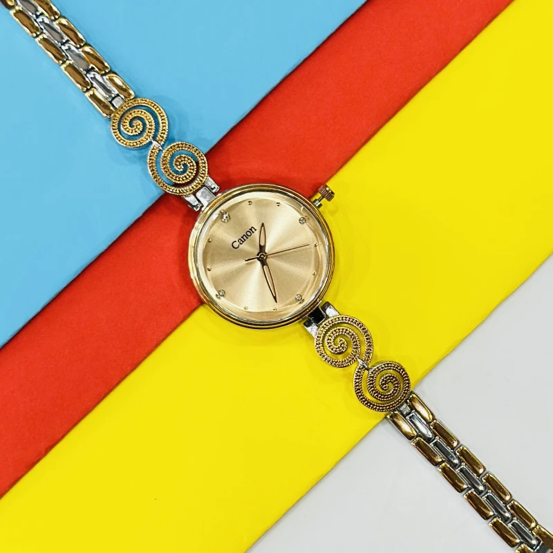 women's gold-tone analog wristwatch