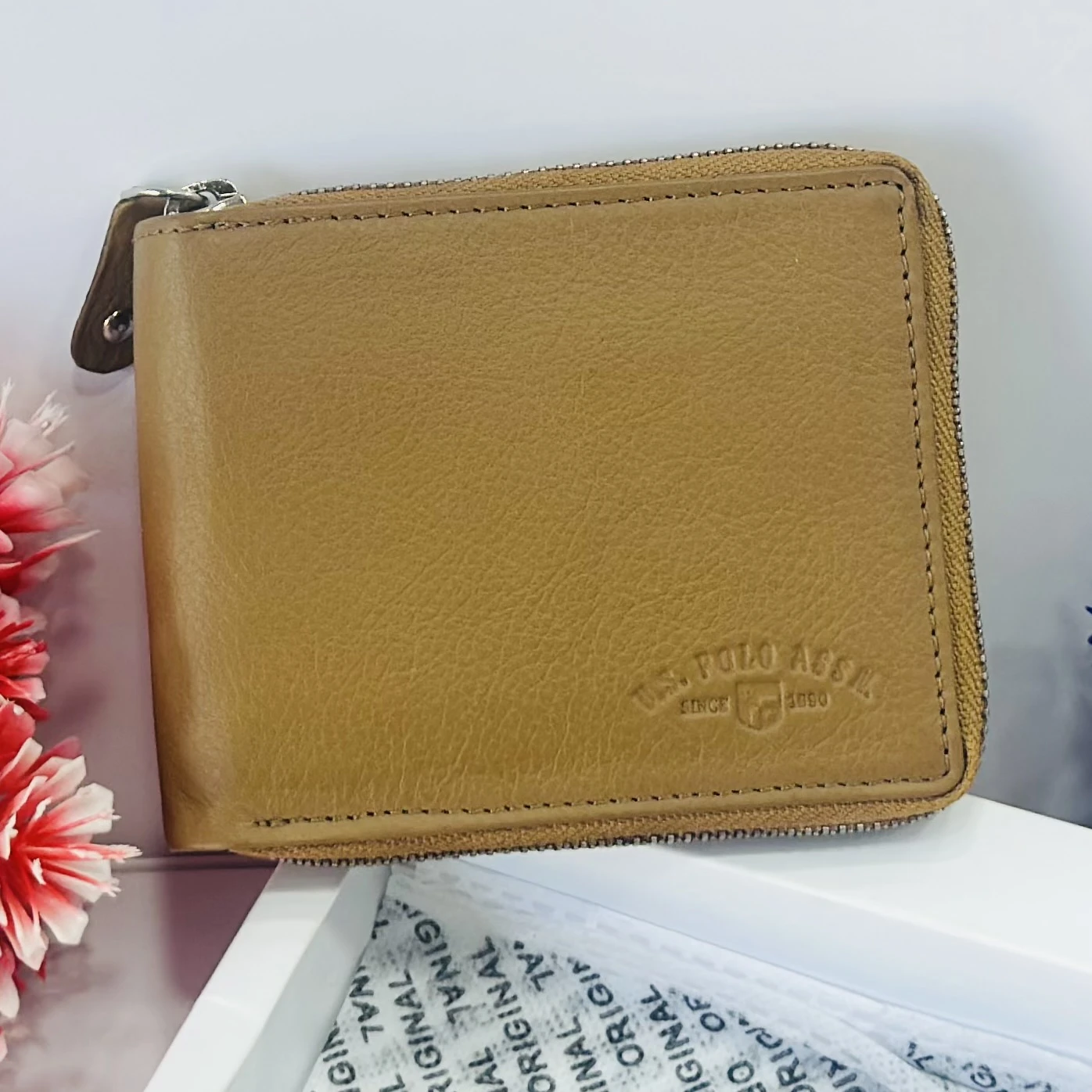 Beige Artificial Leather Wallet