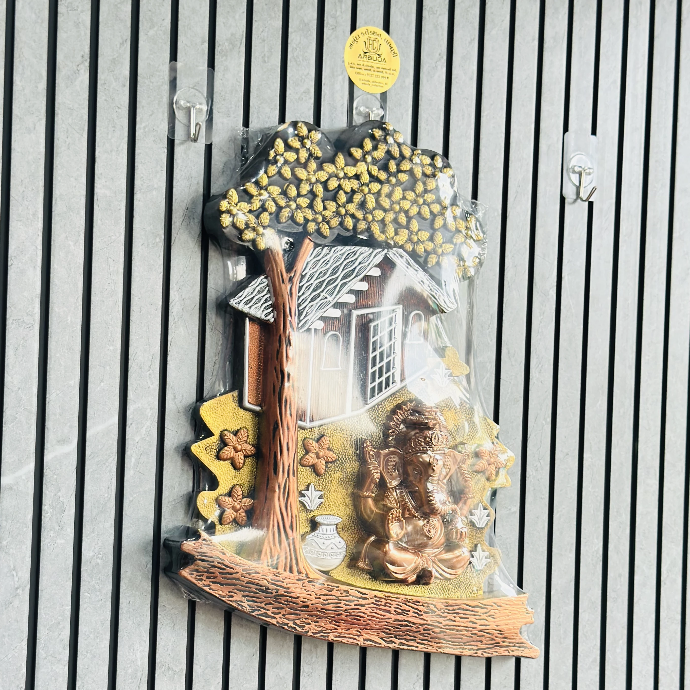 DESERT ART Iron Ganesha Wall Art(SKU-KQVLCX)