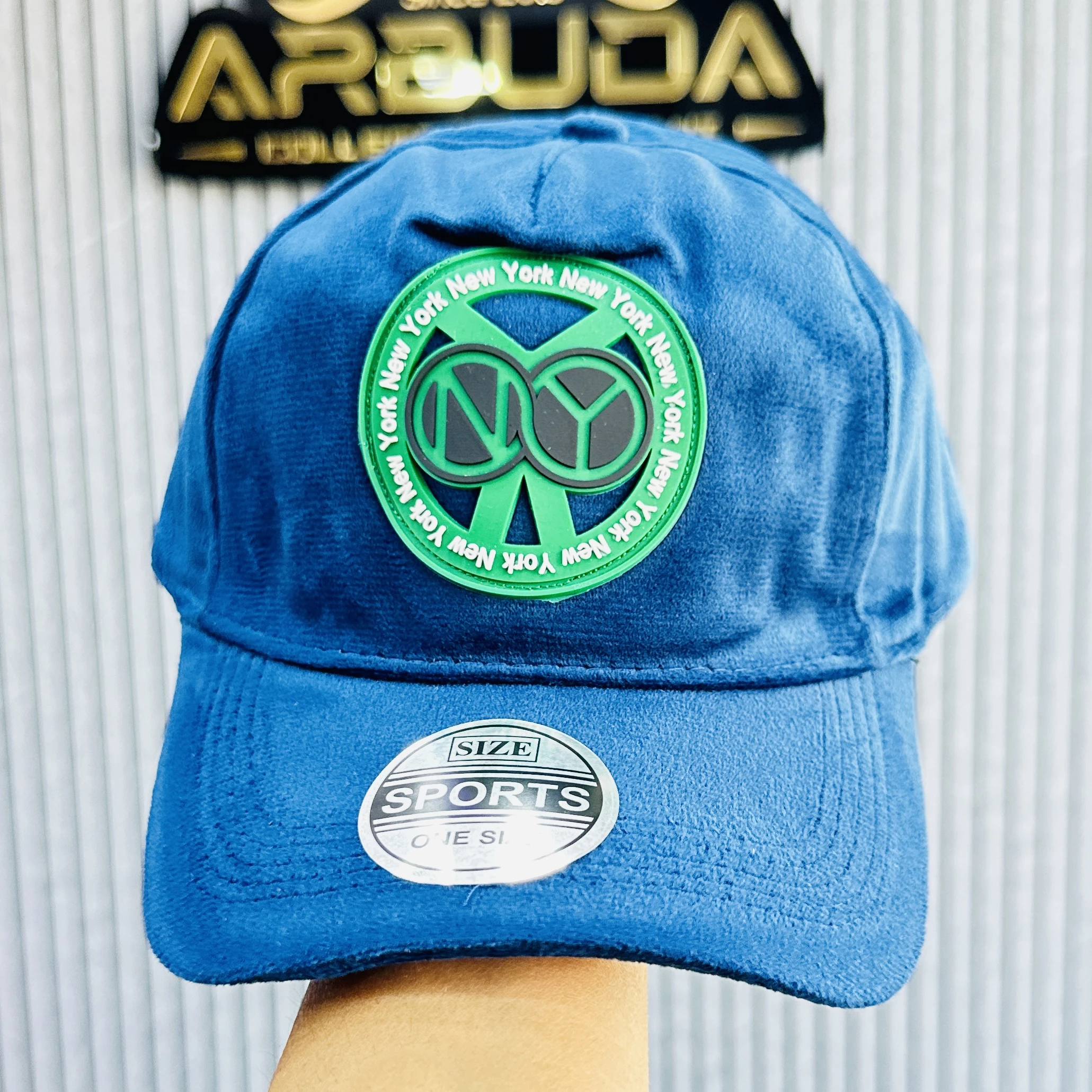 Blue velvet baseball cap