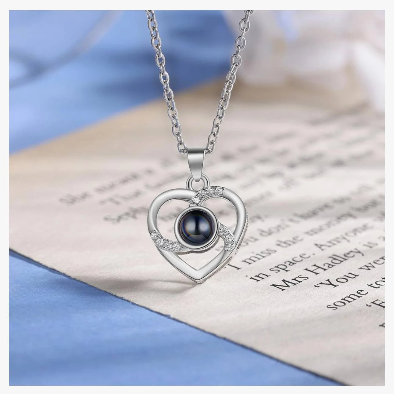 Silver Heart Projection Pendant