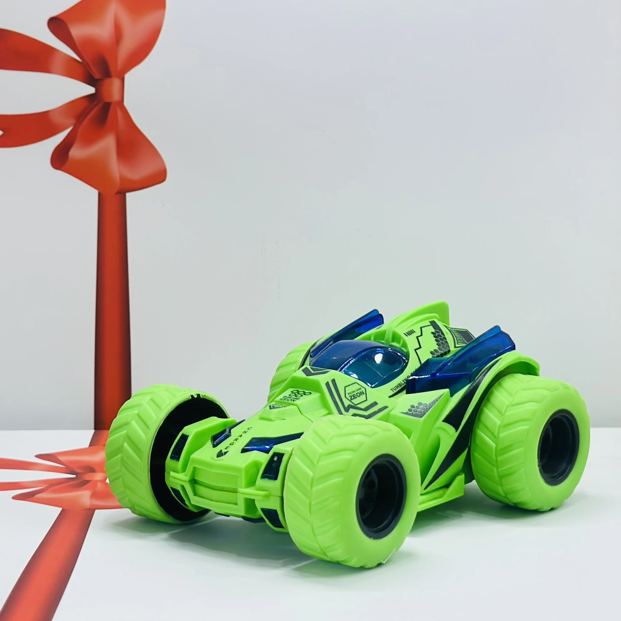 friction-powered toy stunt car