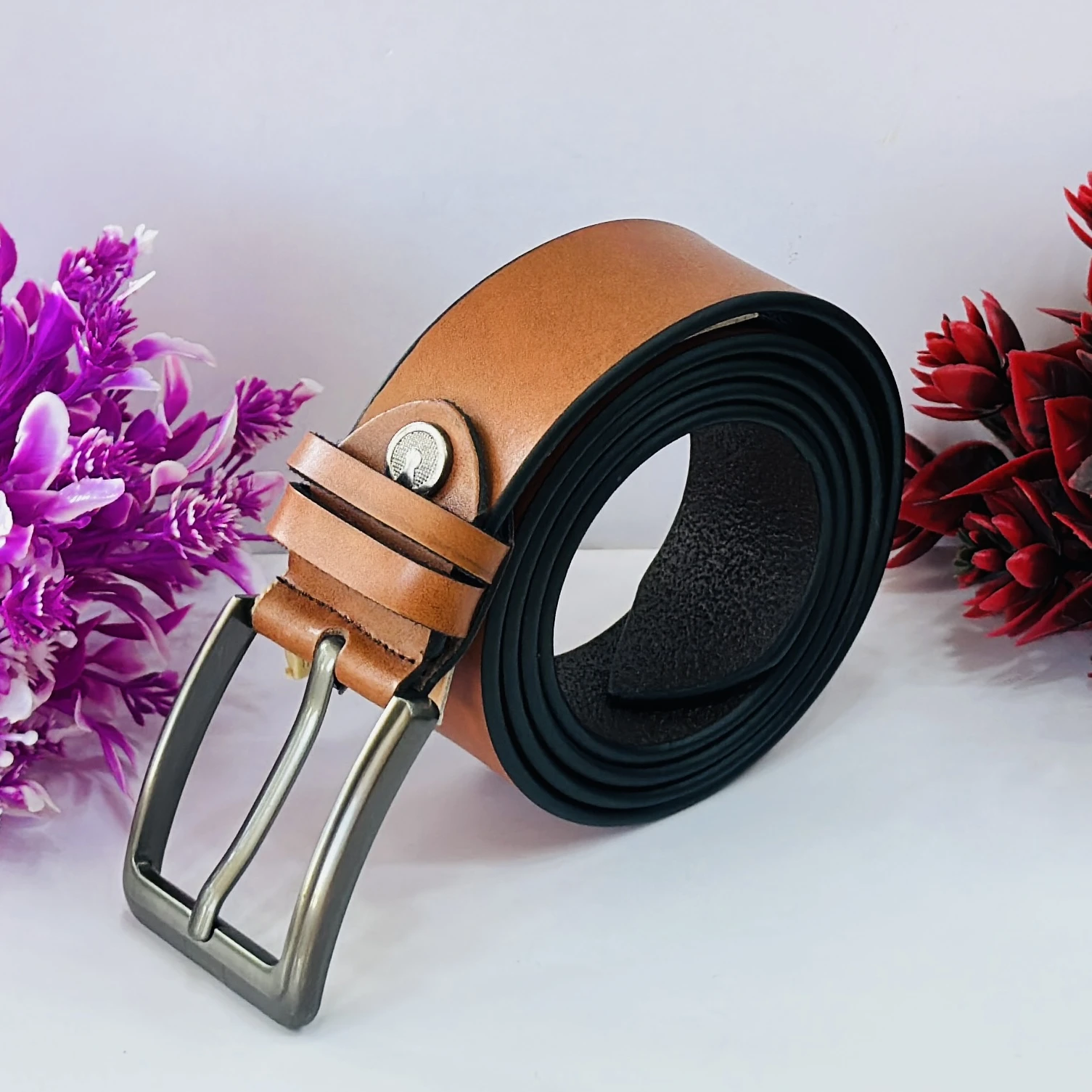 Leather World Mens Genuine Leather Belt