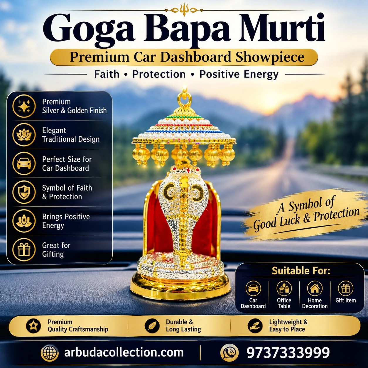 Silver - Gold Plated Goga bapa murti