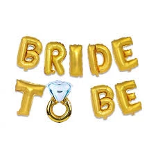 PartyPal gold foil "Bride to Be" balloon banner set