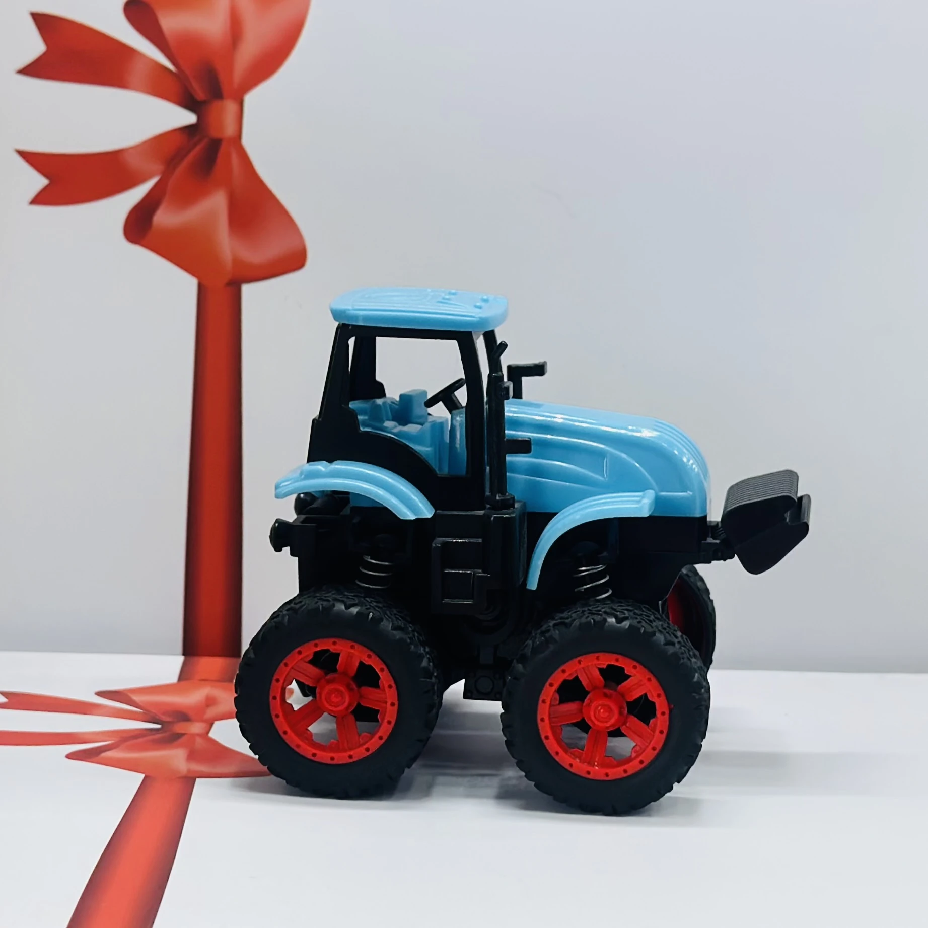Blue toy tractor