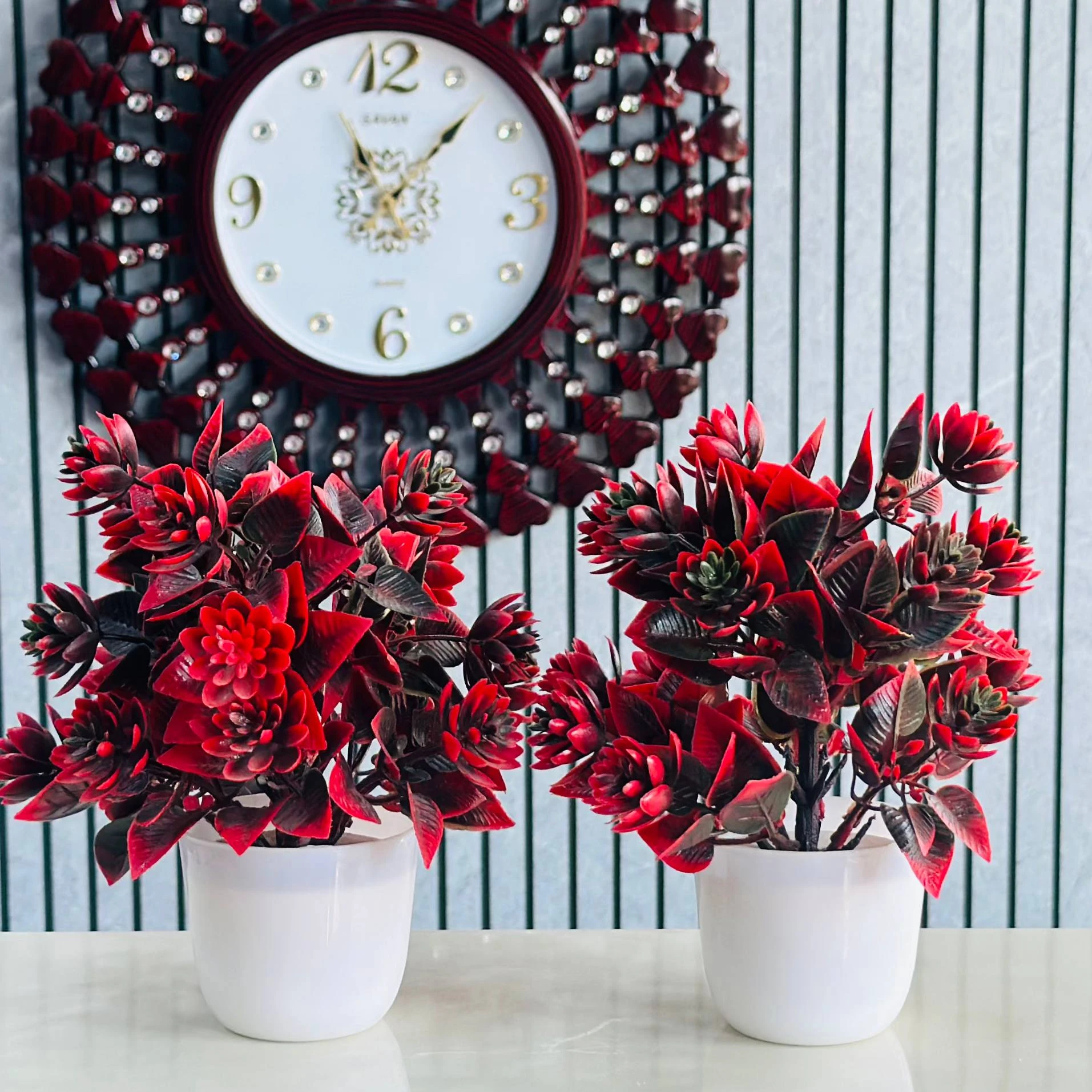 Flowers For Home Decoration With Pot Set