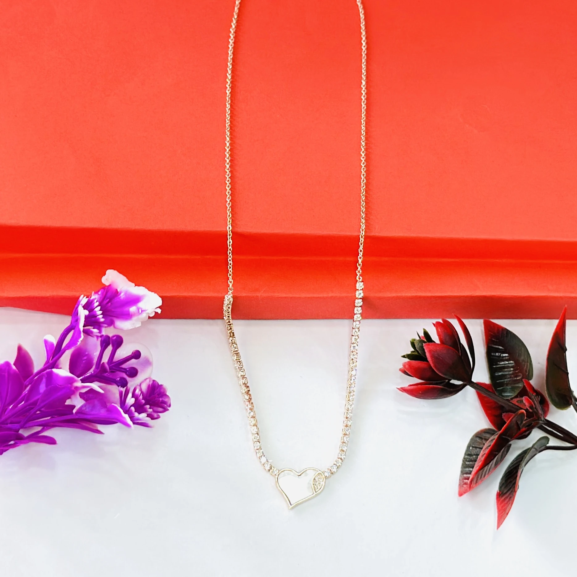 Gold plated tennis necklace