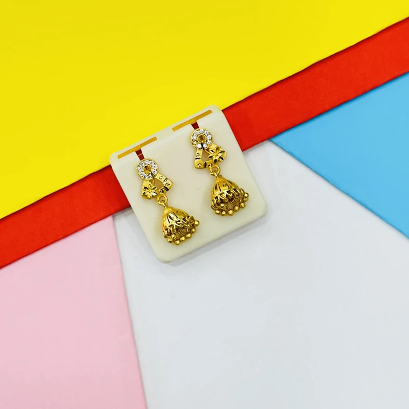 elegant gold-plated jhumka earrings