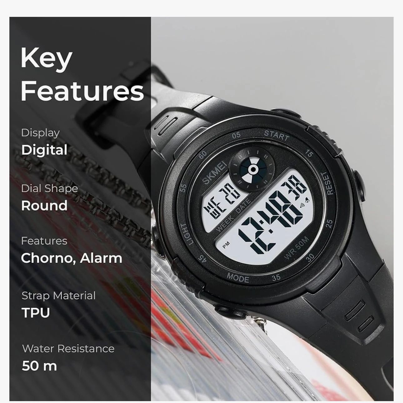 Mingrui or Vizion brand kids' digital sports watch.