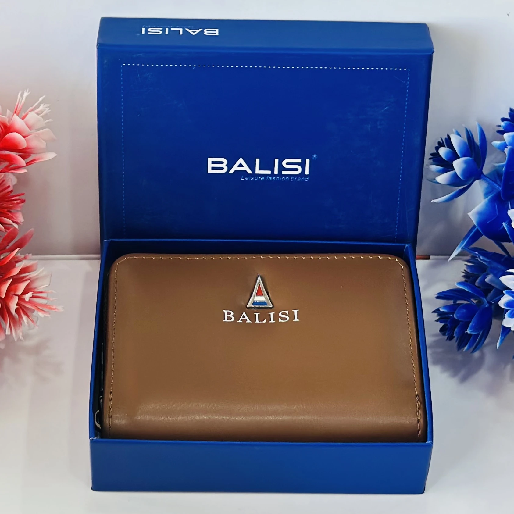 Plain Balisi Zip Button Mens Wallets