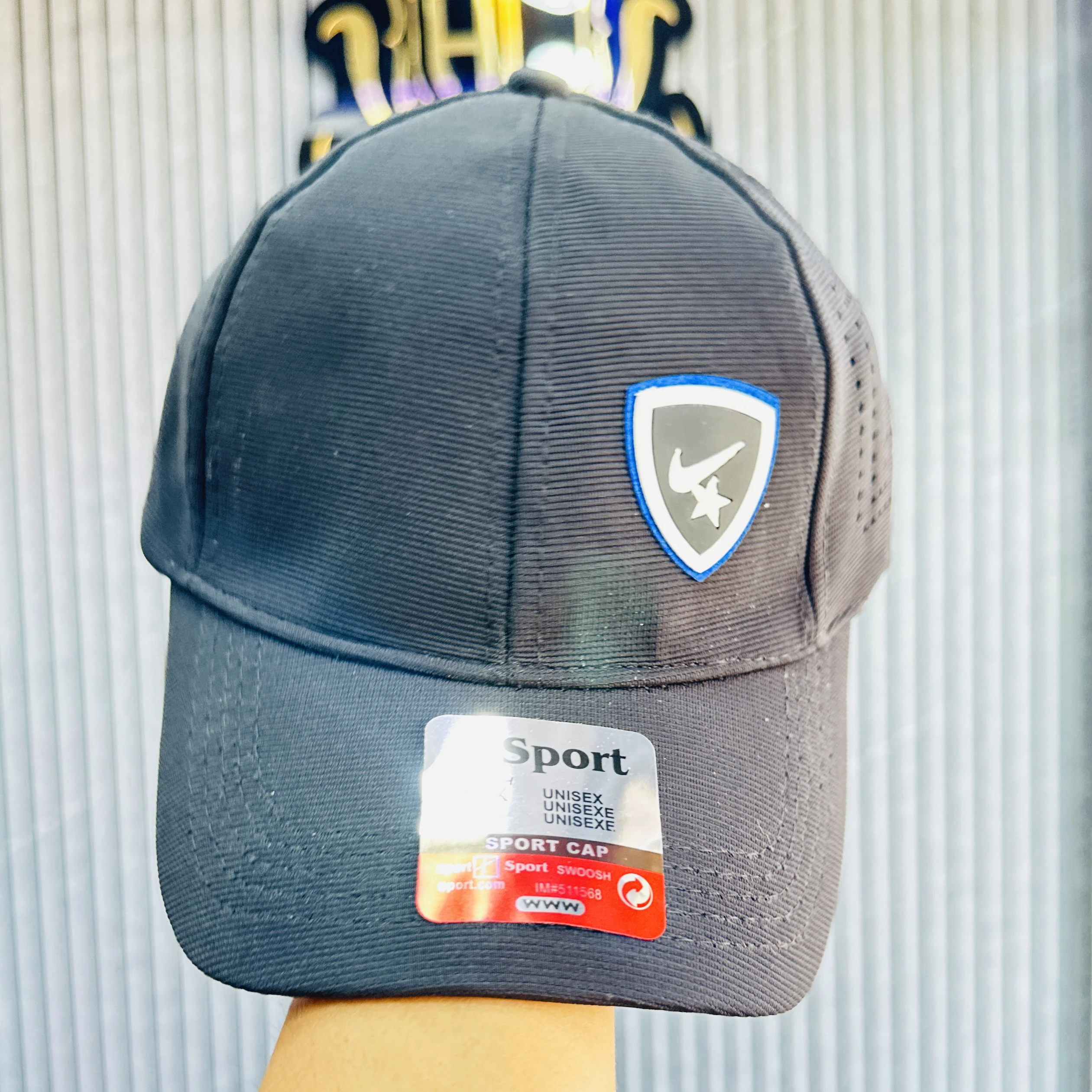 unisex grey sport cap