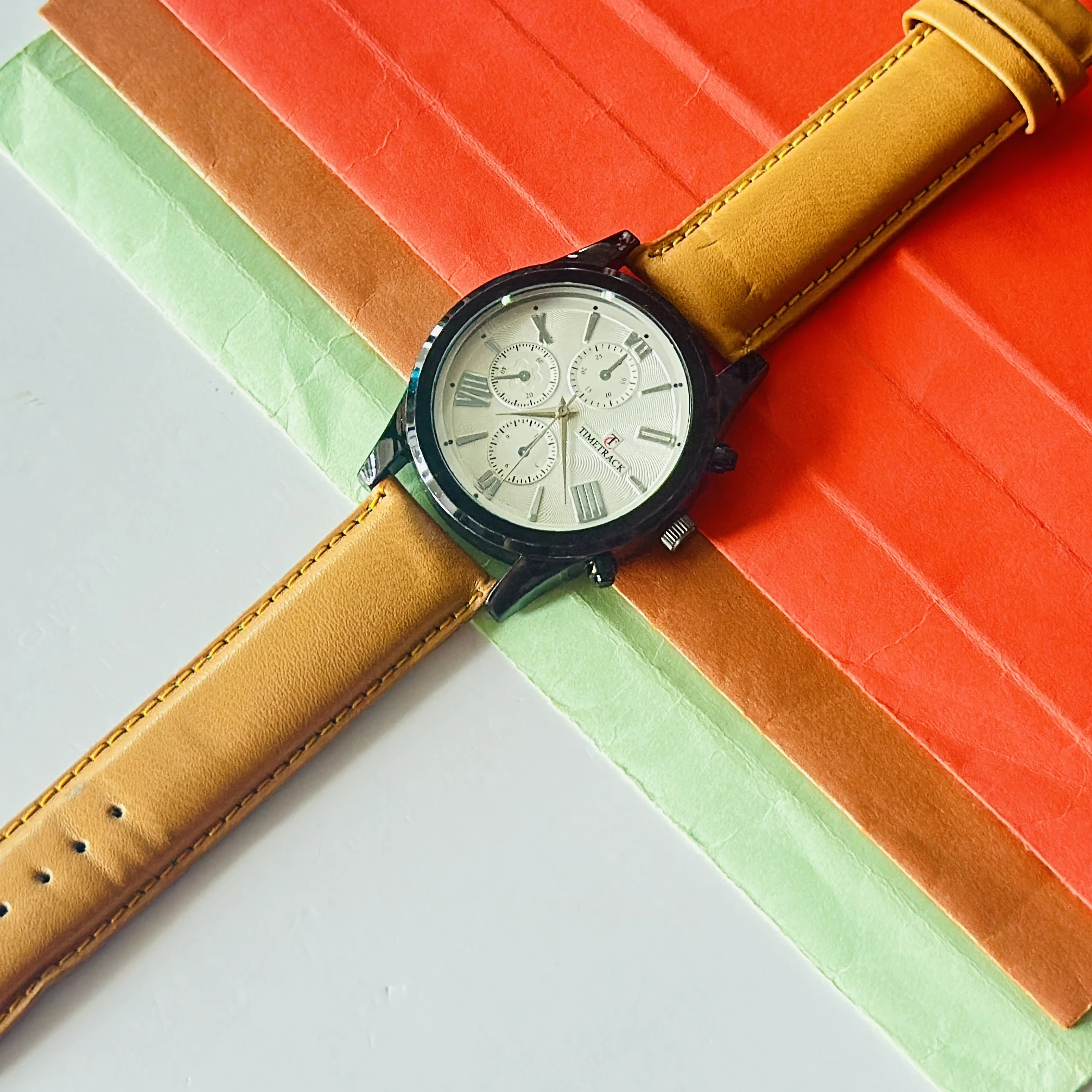 Timetrack brand analog wristwatch