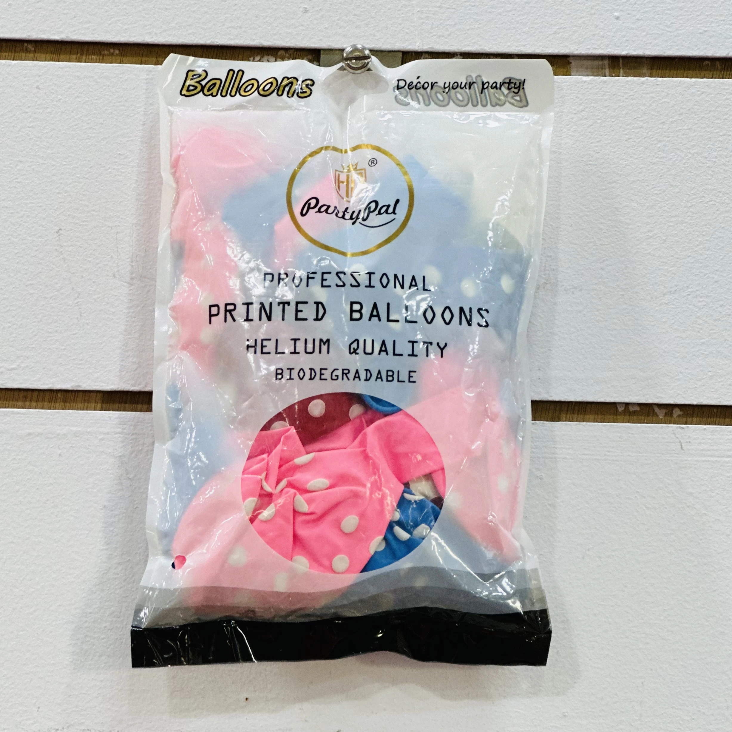 package of "PartyPal Professional Printed Balloons."