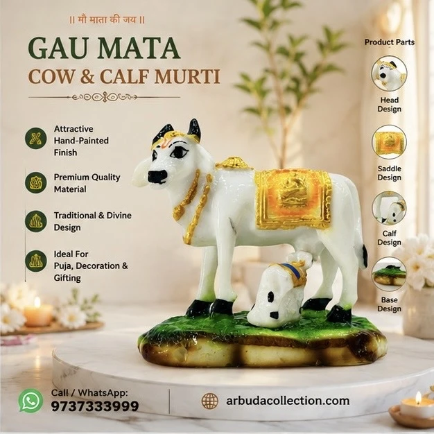 Kamdhenu Cow and Calf statue