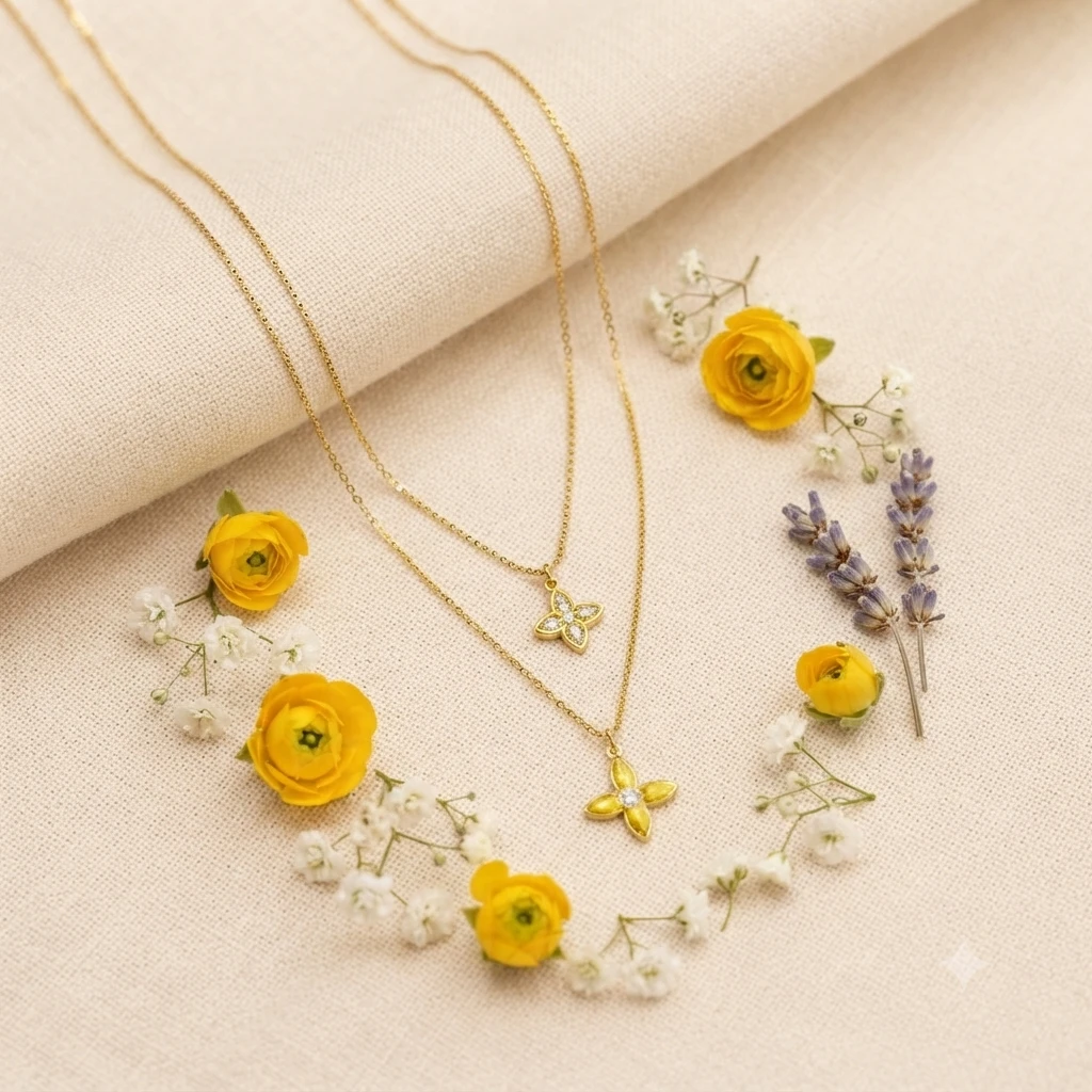 Golden layered necklace