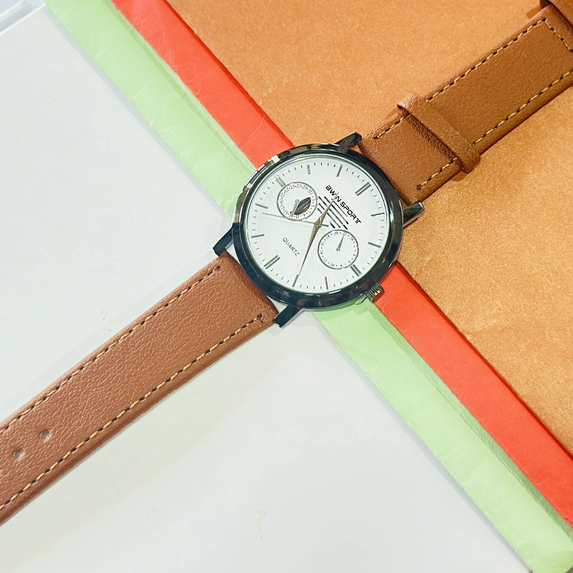 Round , analog BWIN SPORT quartz watch