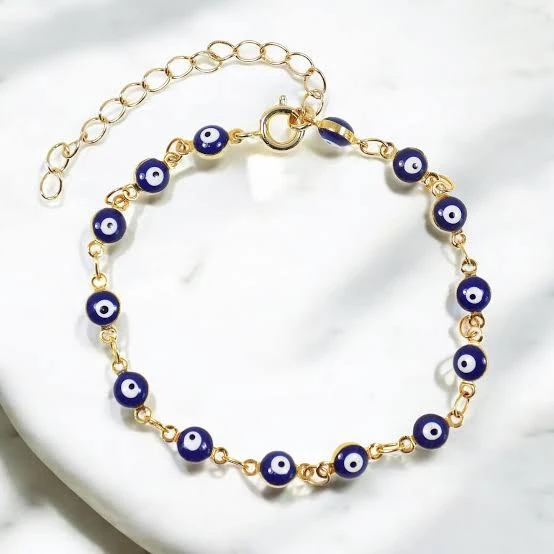 Gold -tone evil eye link bracelet