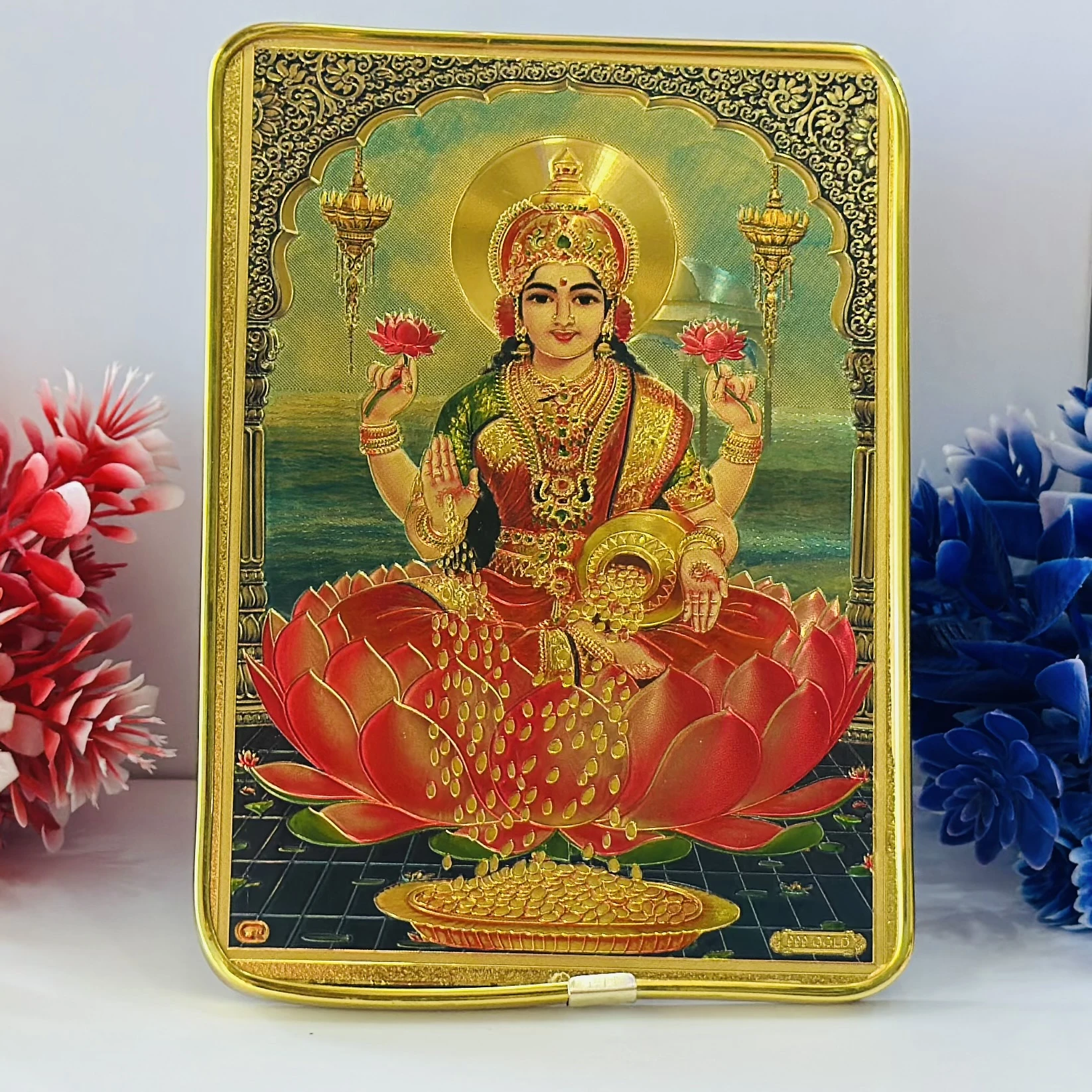 plaque of Lakshmi, the Hindu goddess of wealth, fortune, and prosperity.