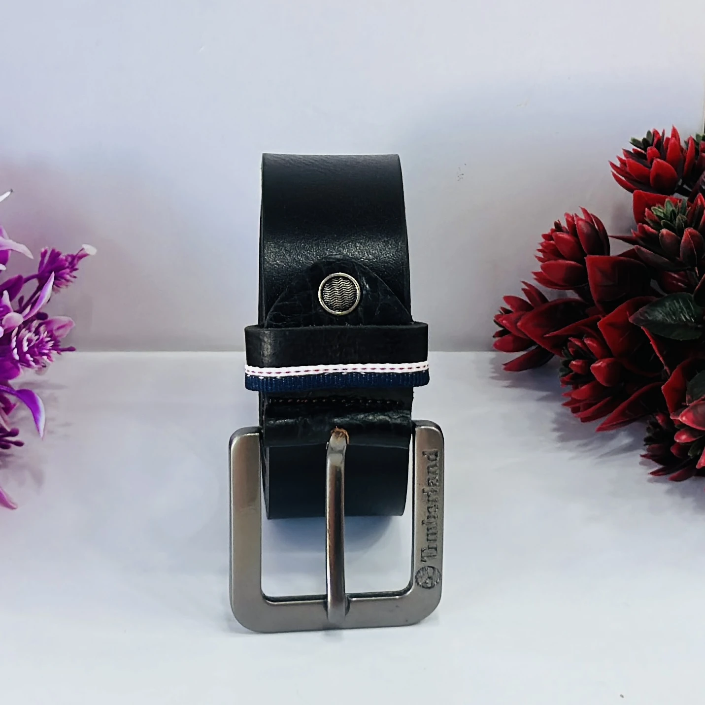 Black leather belt