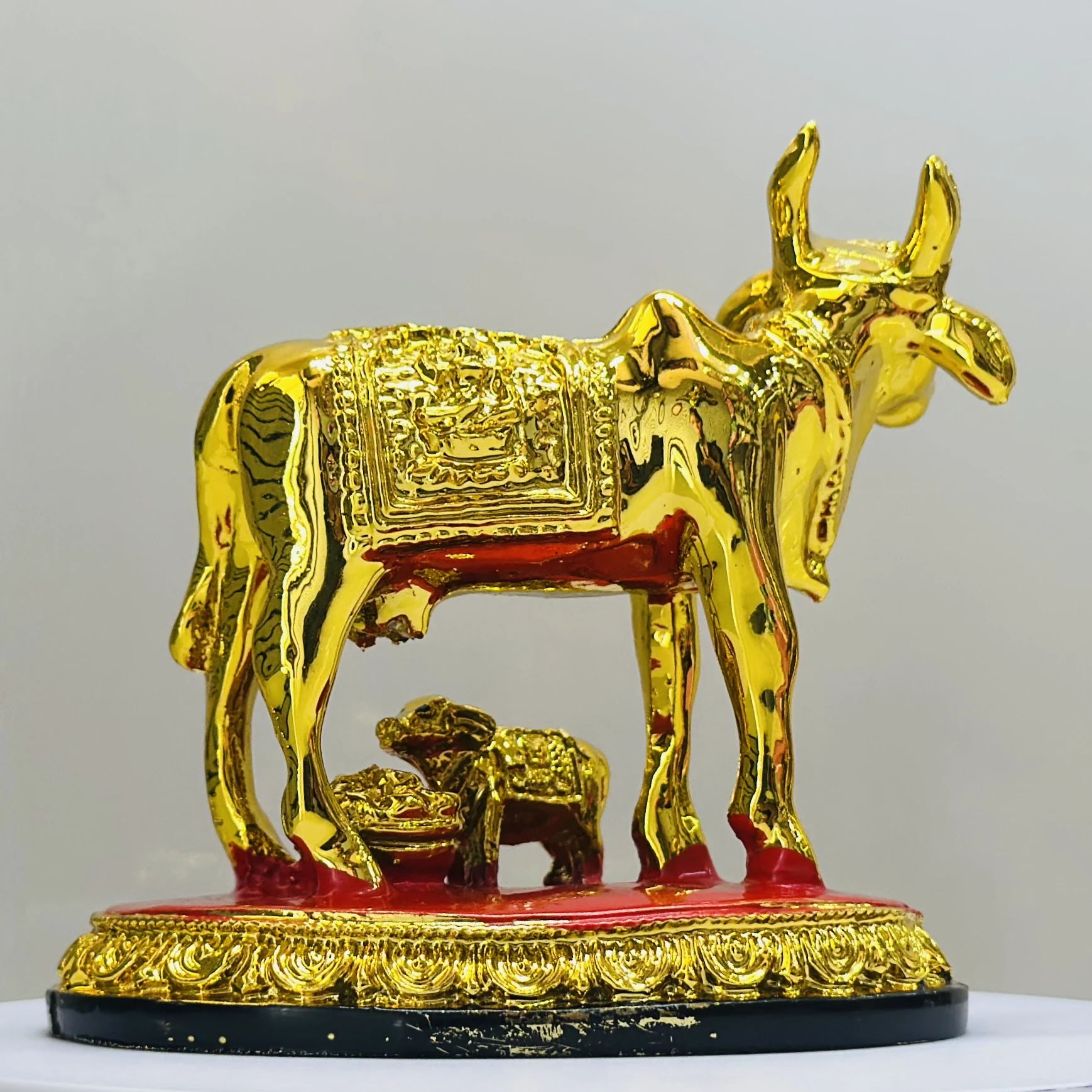 Idol of Kamadhenu, a divine cow in Hindu mythology.