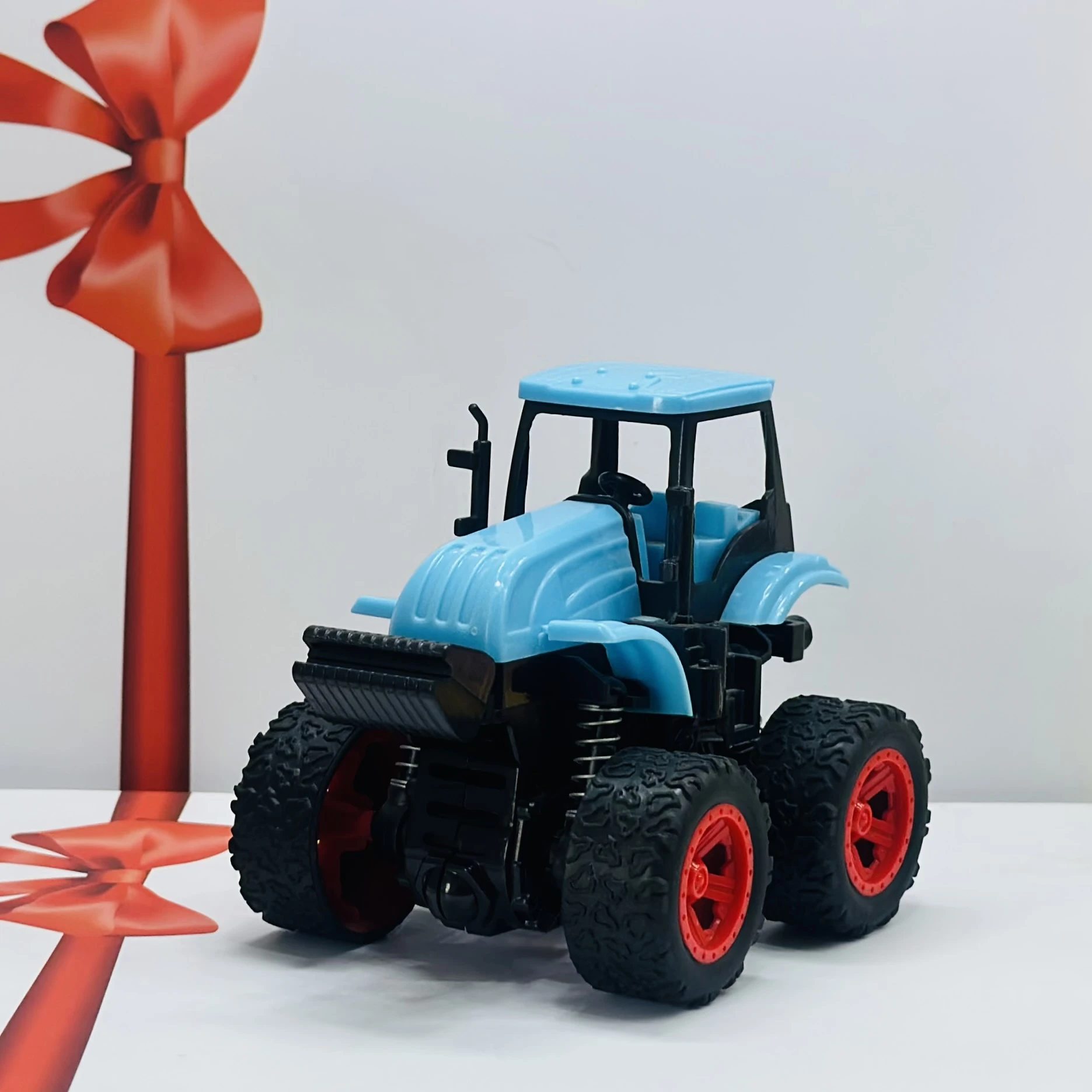 Blue toy tractor