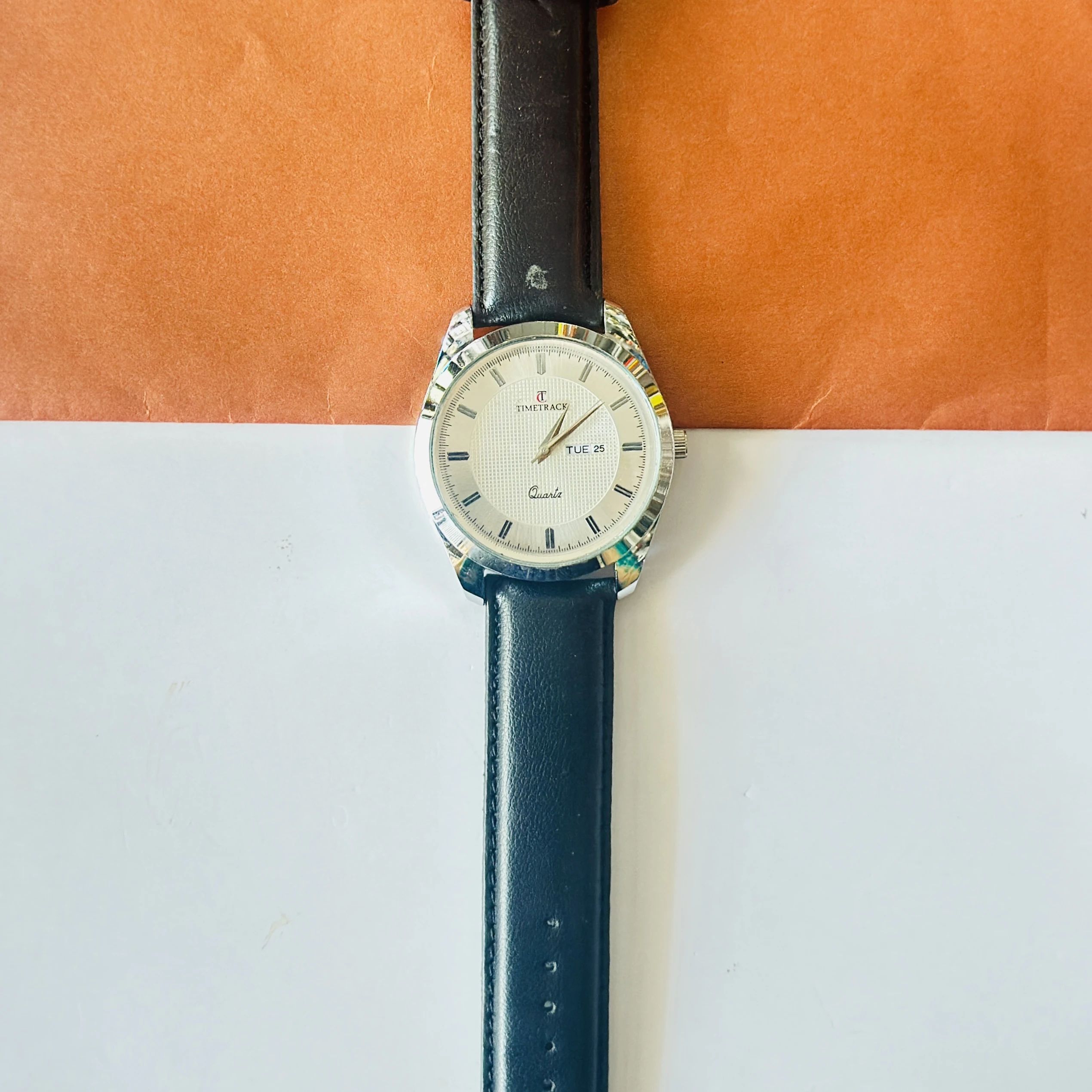 Timetrack analog quartz watch