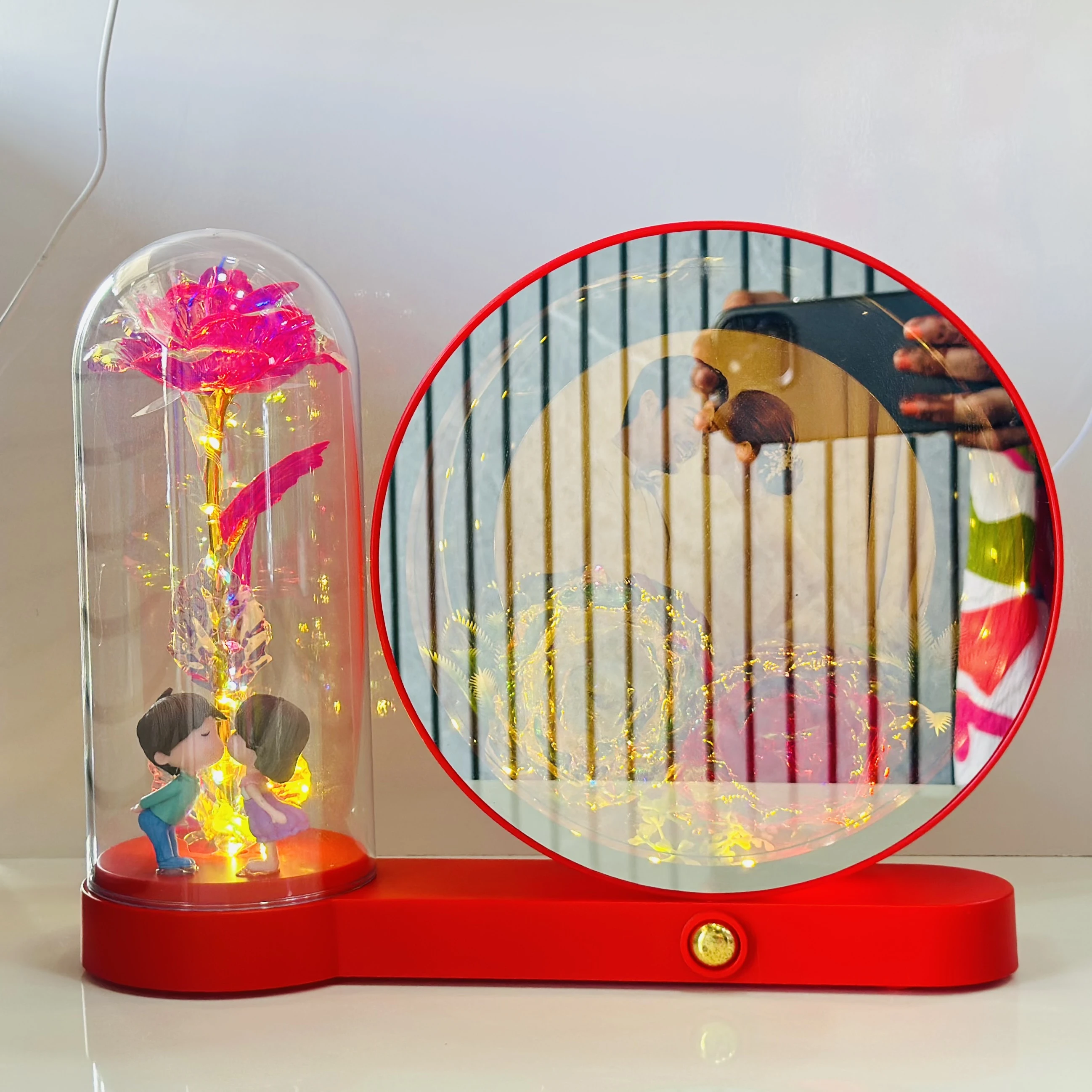Eternal Rose in Glass with LED Light(SKU-3D244G)