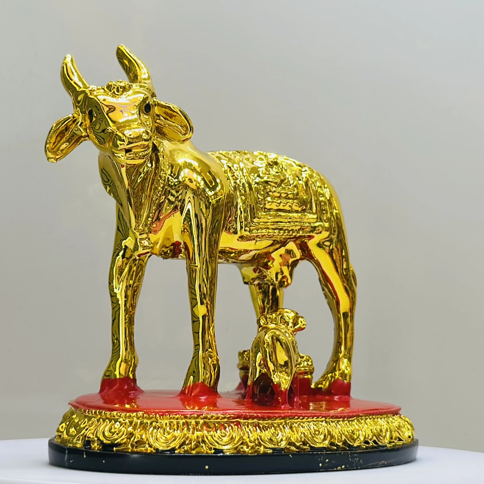 Idol of Kamadhenu, a divine cow in Hindu mythology.